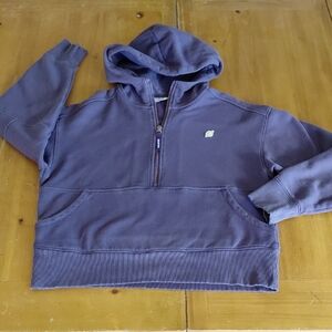 Peloton Purple Half-Zip Cropped Hoodie Womans Medium
